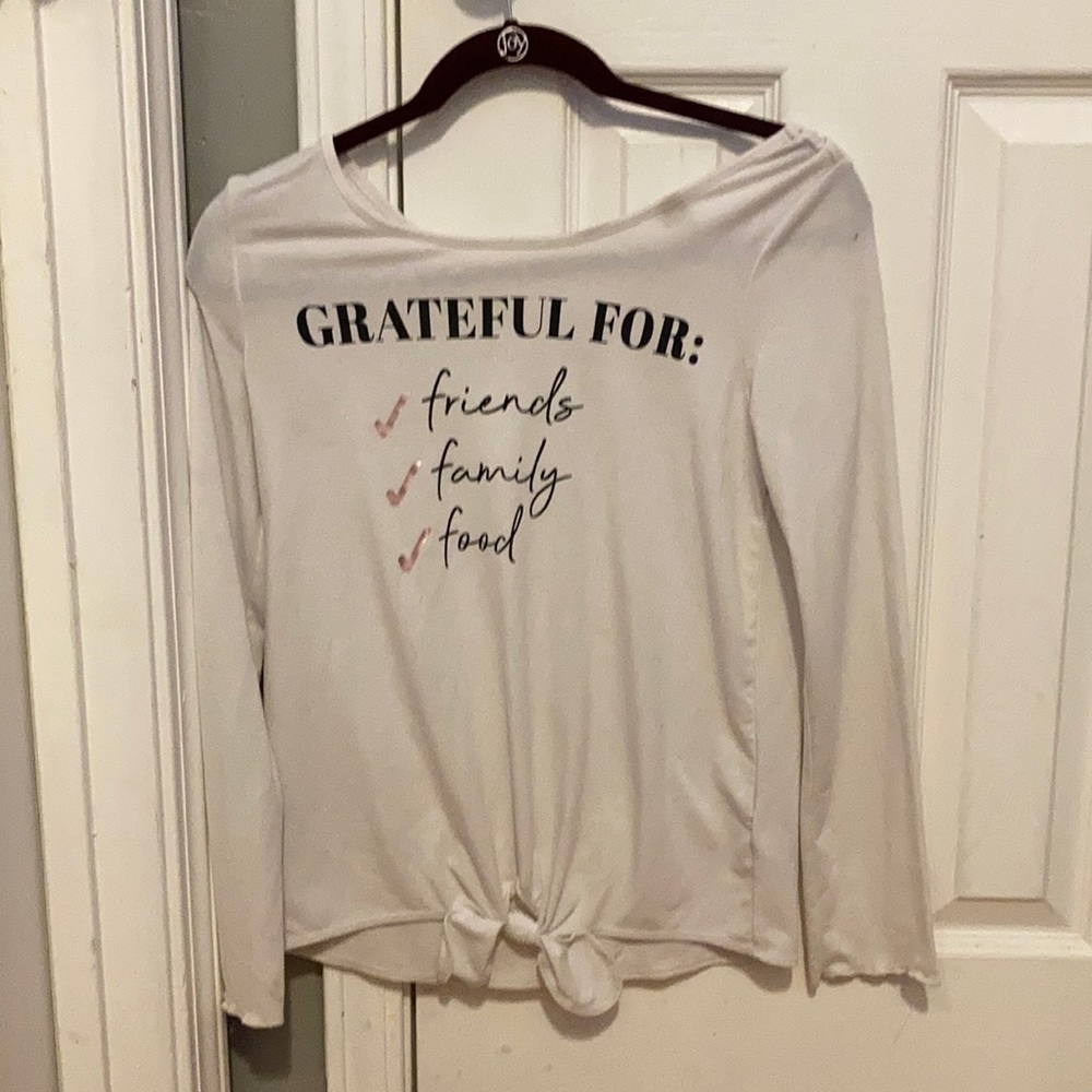 Girls thankful top
